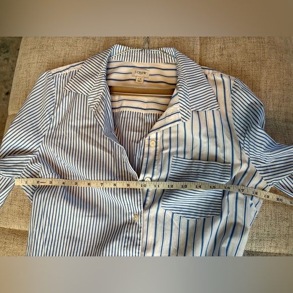 J crew classic fit cotton poplin shirt dress mixed stripe - Picture 8 of 9